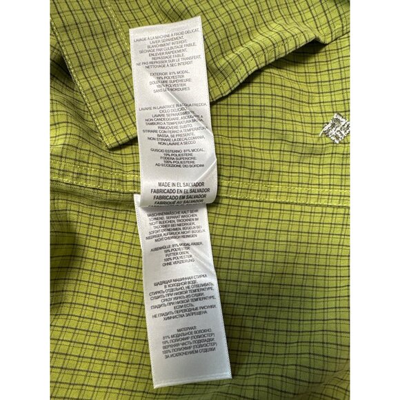 Columbia Mens Omni-Shade Green Plaid Button-Up Short Sleeve Shirt L - Picture 7 of 11